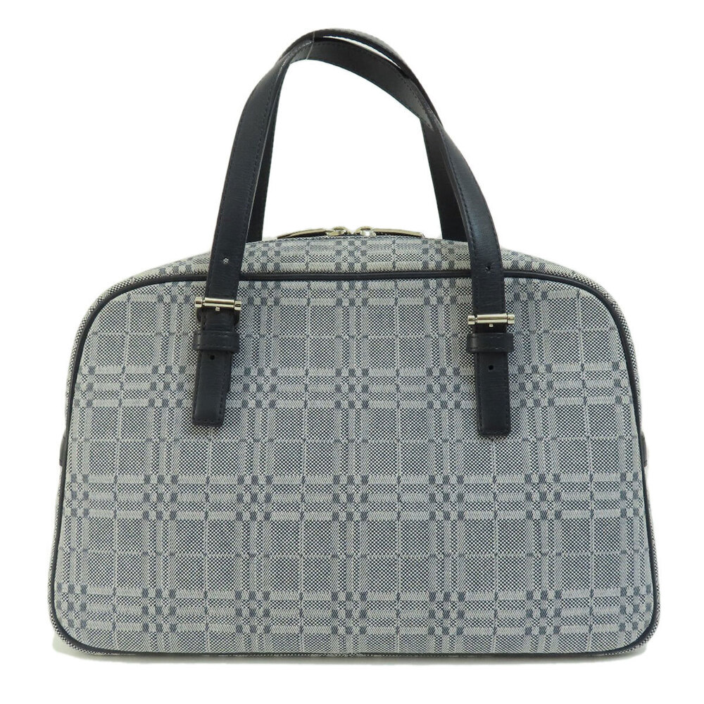 Burberry Handbag Canvas Check Leather Black